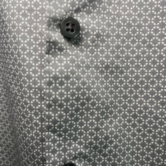 J. Ferrar Long Sleeve Stretch Slim Fit Gray Button Up Shirt Mens Sz XL 17-17.5” - Picture 4 of 14